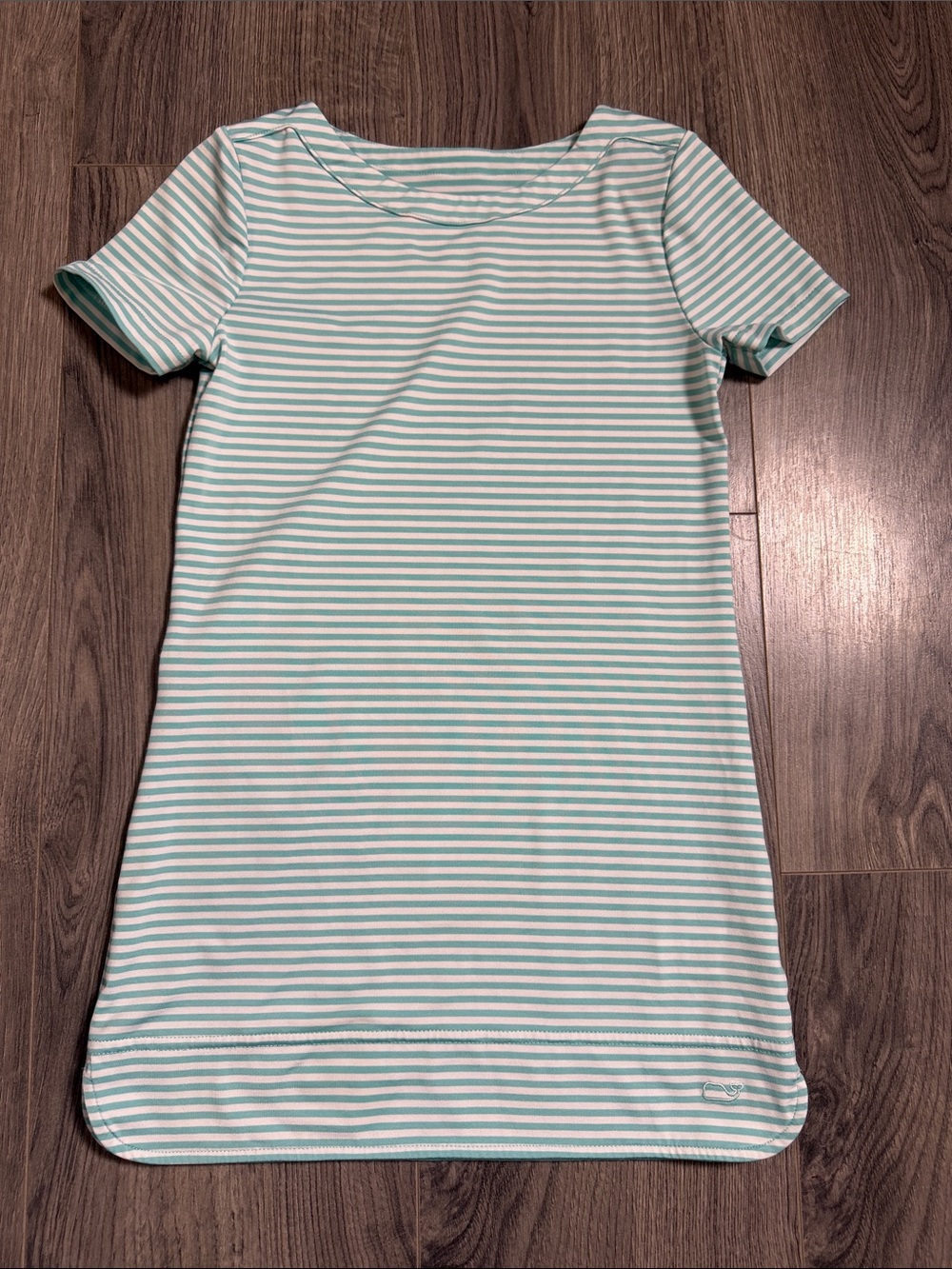 Vineyard Vines Mint Green & White Striped Short Sleeve Dress